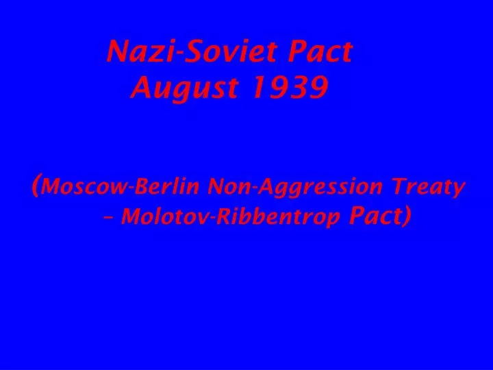 nazi soviet pact august 1939