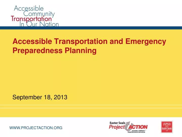 accessible transportation and emergency preparedness planning