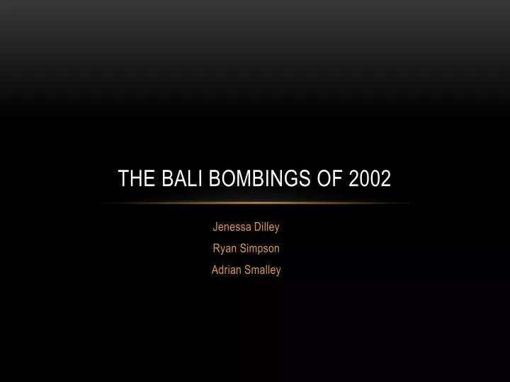 the bali bombings of 2002