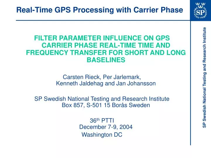 real time gps processing with carrier phase