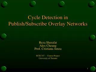 Cycle Detection in Publish/Subscribe Overlay Networks