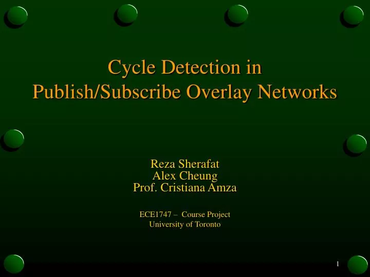 cycle detection in publish subscribe overlay networks
