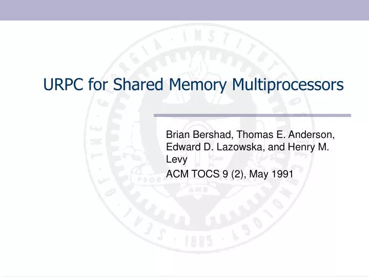 urpc for shared memory multiprocessors