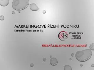 marketingov zen podniku katedra zen podniku