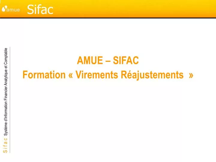 amue sifac formation virements r ajustements