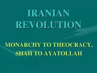 IRANIAN REVOLUTION