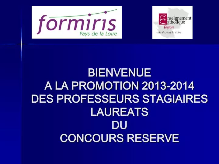 bienvenue a la promotion 2013 2014 des professeurs stagiaires laureats du concours reserve