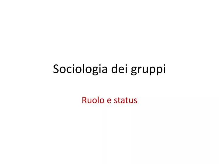 sociologia dei gruppi