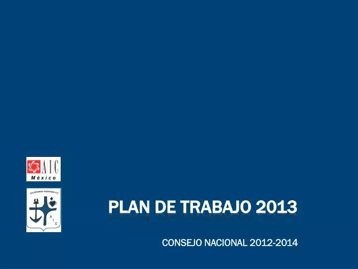plan de trabajo 2013