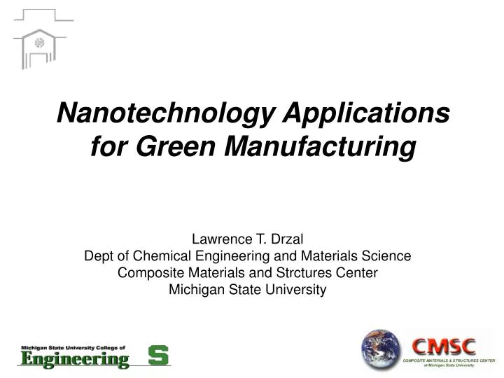 nanotechnology applications for green manufacturing