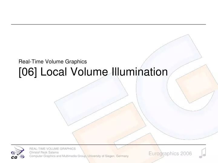 real time volume graphics 06 local volume illumination