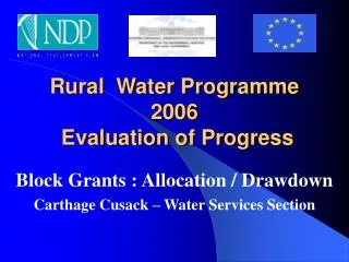 Rural Water Programme 2006 Evaluation of Progress