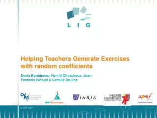 Helping Teachers Generate Exercises with random coefficients