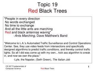 Topic 19 Red Black Trees