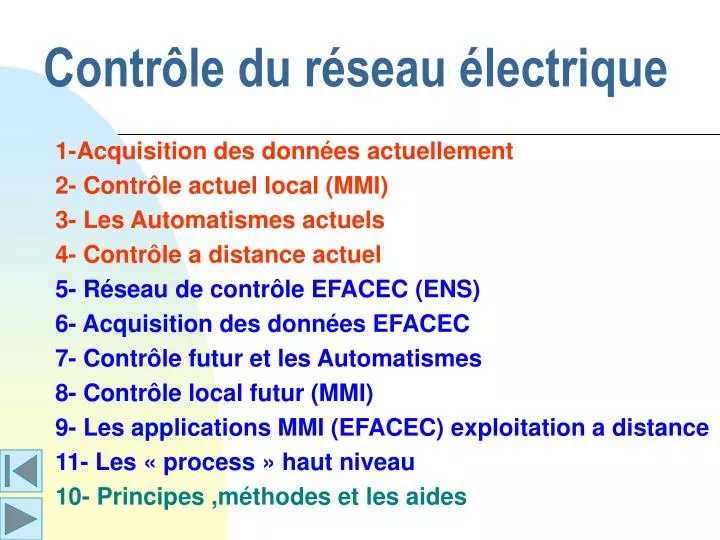 contr le du r seau lectrique