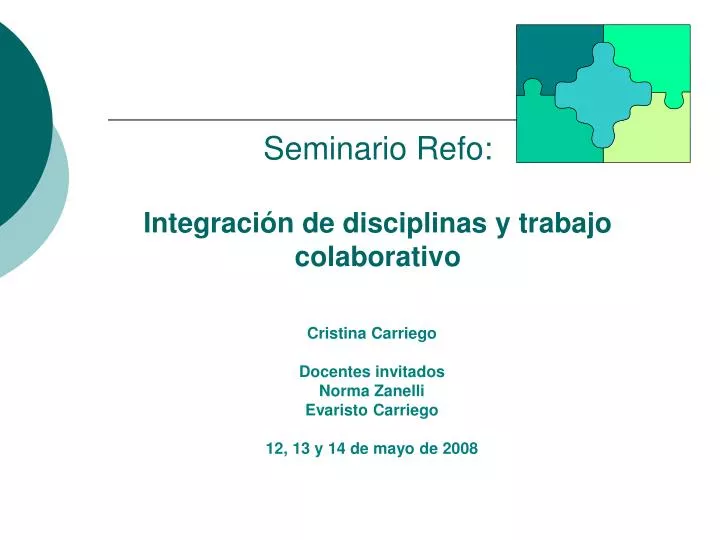 seminario refo integraci n de disciplinas y trabajo colaborativo