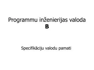 programmu in enierijas valoda b