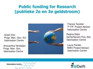 Public funding for Research (publieke 2e en 3e geldstroom)