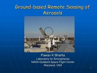 Ground-based Remote Sensing of Aerosols