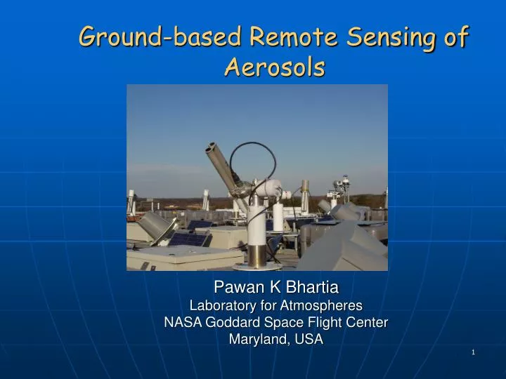 ground based remote sensing of aerosols