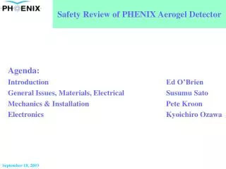 Safety Review of PHENIX Aerogel Detector
