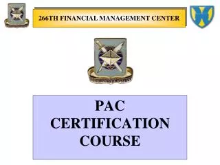 PAC CERTIFICATION COURSE