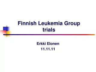 Finnish Leukemia Group trials