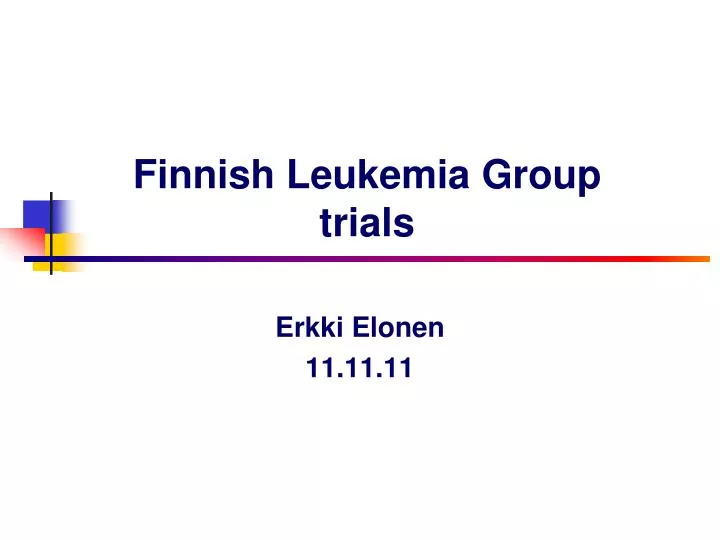 finnish leukemia group trials
