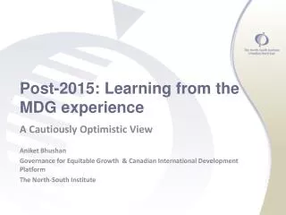 Post-2015: Learning from the MDG experience