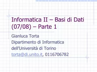 informatica ii basi di dati 07 08 parte 1