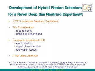 Development of Hybrid Photon Detectors for a Novel Deep Sea Neutrino Experiment