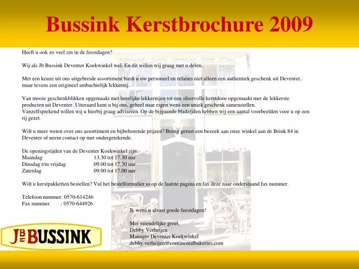 bussink kerstbrochure 2009