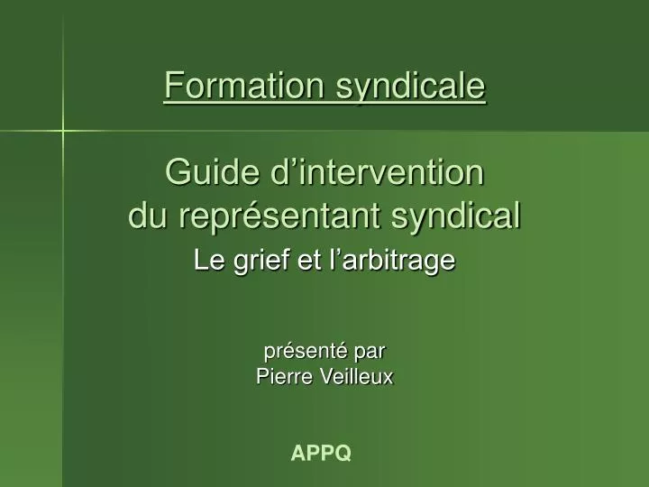 formation syndicale guide d intervention du repr sentant syndical