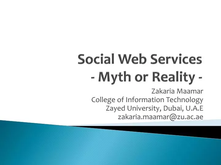 social web services myth or reality