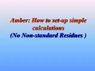 Amber: How to set-up simple calculations (No Non-standard Residues )