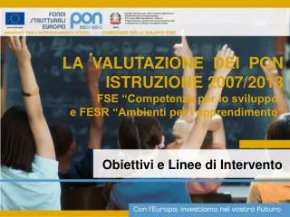 obiettivi e linee di intervento