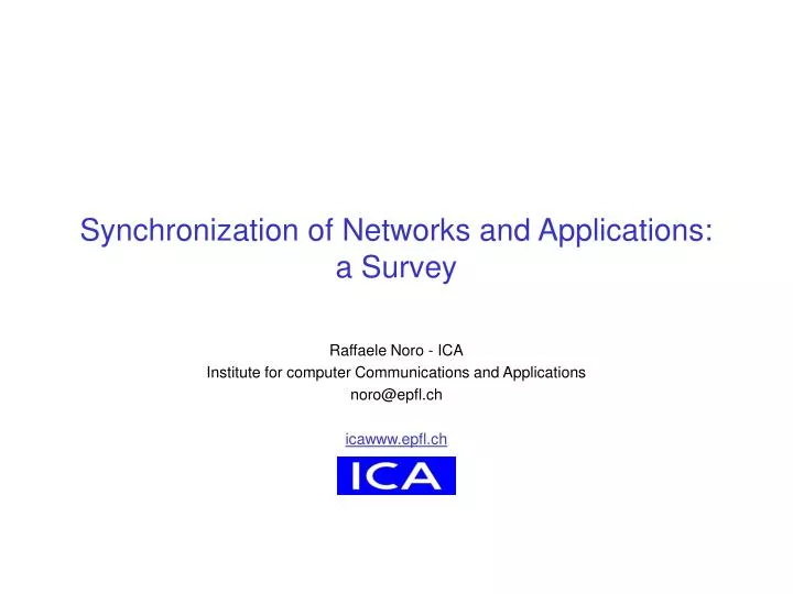 synchronization of networks and applications a survey