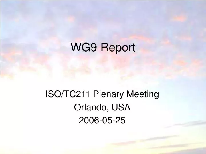wg9 report