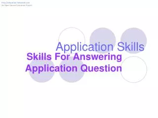 Application Skills