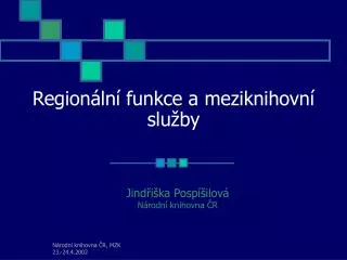 region ln funkce a meziknihovn slu by