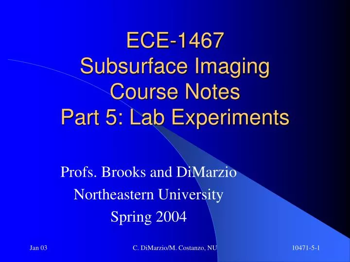 ece 1467 subsurface imaging course notes part 5 lab experiments