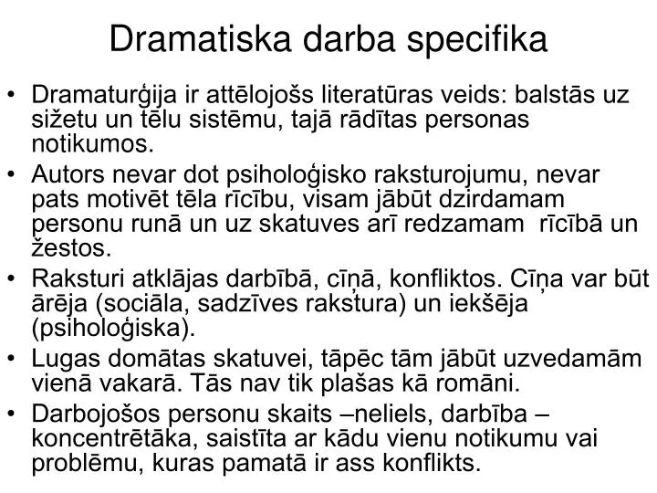 dramatiska darba specifika