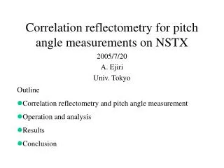 Correlation reflectometry for pitch angle measurements on NSTX