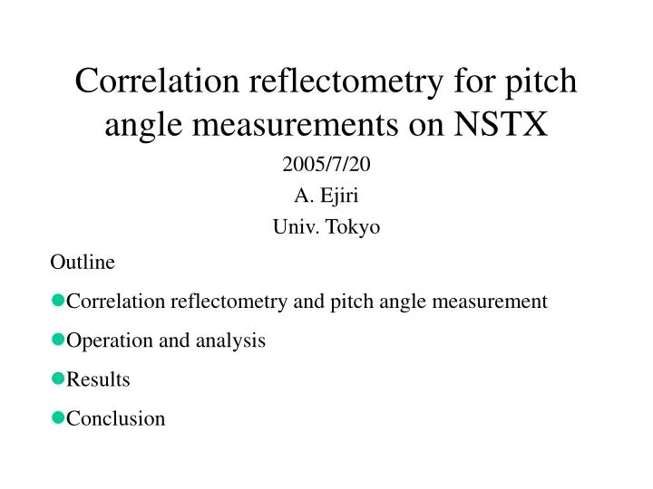 correlation reflectometry for pitch angle measurements on nstx