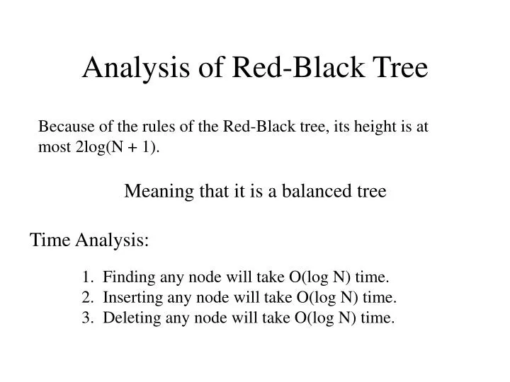 analysis of red black tree