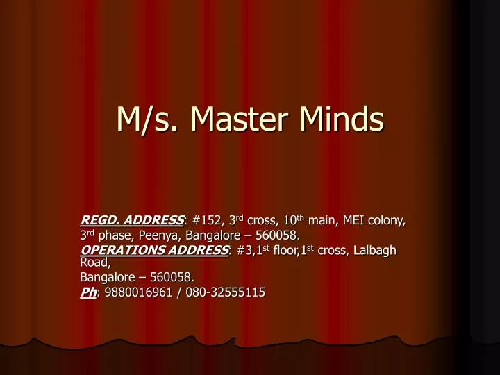 m s master minds