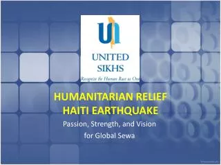 HUMANITARIAN RELIEF HAITI EARTHQUAKE