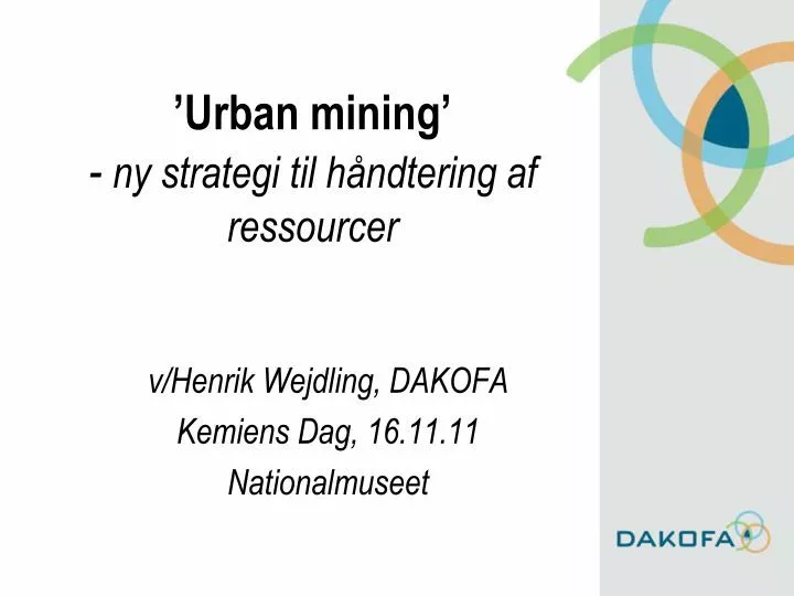 urban mining ny strategi til h ndtering af ressourcer