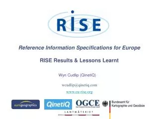 Reference Information Specifications for Europe RISE Results &amp; Lessons Learnt