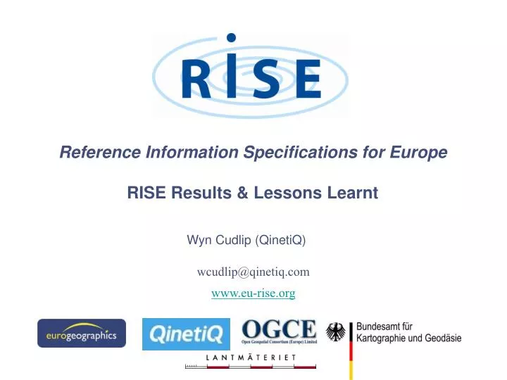 reference information specifications for europe rise results lessons learnt